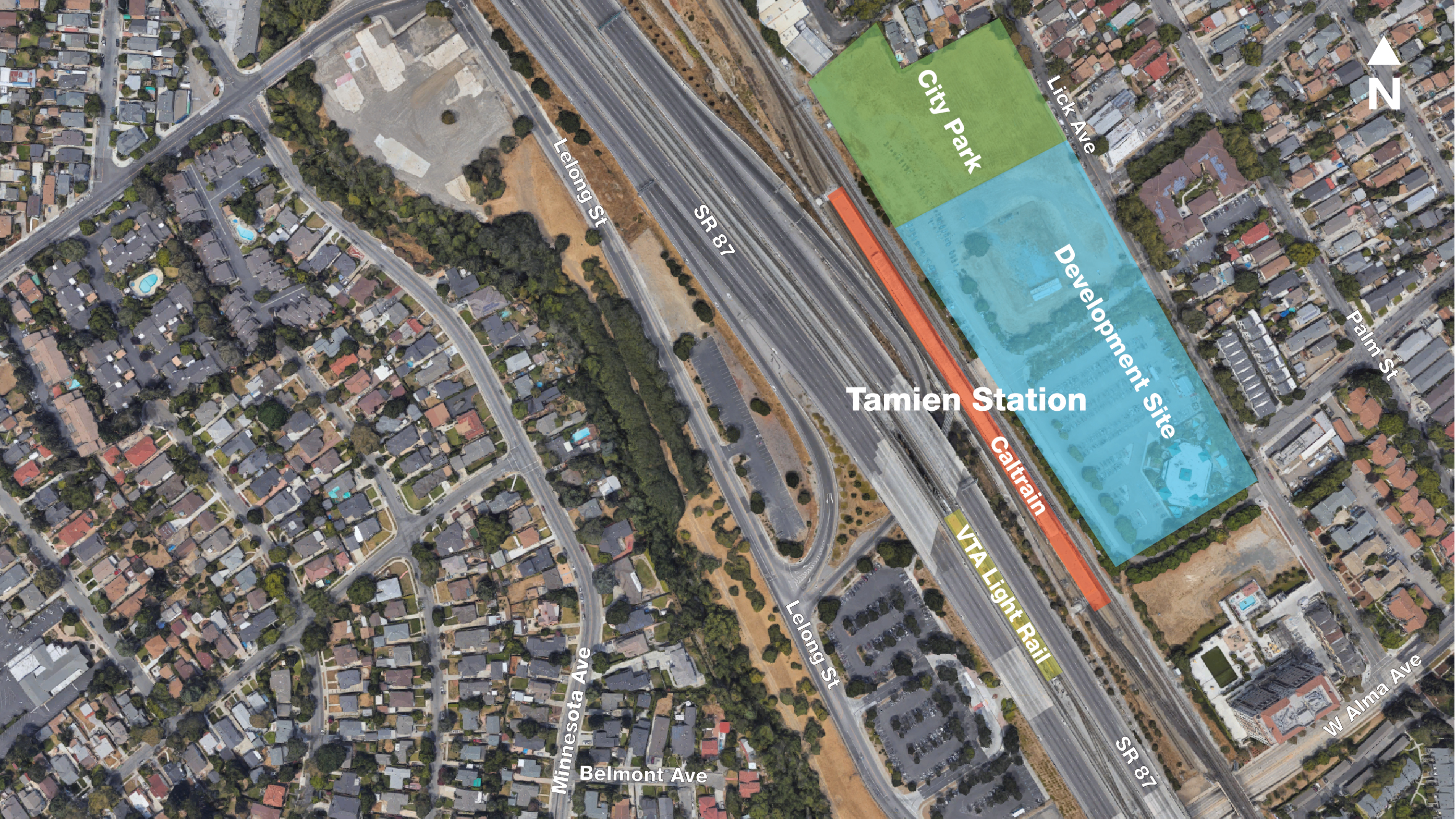 Map showing development site